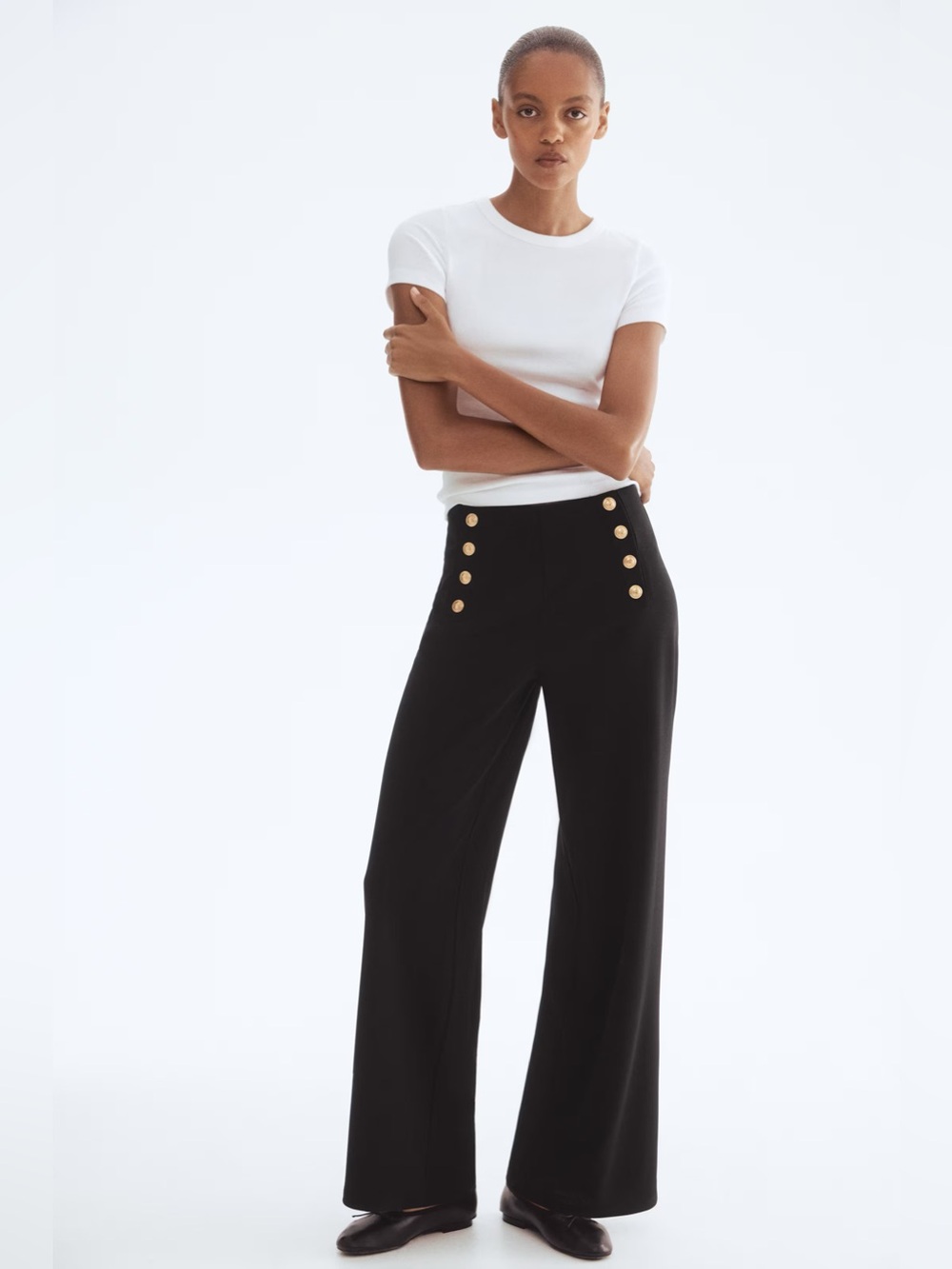 REVOLVE House of Harlow 1960 Black Dress‎ Pants with Gold Buttons